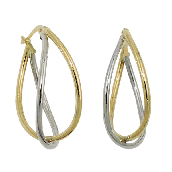 Creole 29x10x18mm bicolor mit Weißgold durchlegiert 9Kt GOLD