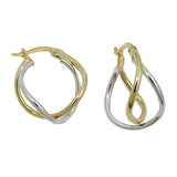 Creole 20x17x10mm bicolor mit Weißgold durchlegiert 9Kt GOLD