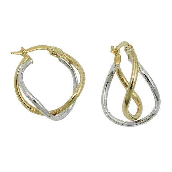 Creole 20x17x10mm bicolor mit Weißgold durchlegiert 9Kt GOLD