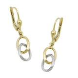Ohrbrisur Ohrhänger Ohrringe 31x8mm2 Ovale bicolor mit Weißgold 9Kt GOLD