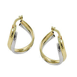 Creole 17x4mm bicolor mit Weißgold durchlegiert 9Kt GOLD