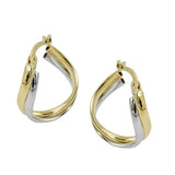Creole 17x4mm bicolor mit Weißgold durchlegiert 9Kt GOLD