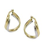 Creole 17x4mm bicolor mit Weißgold durchlegiert 9Kt GOLD