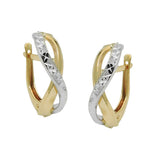 Creole 18x5mm Klappscharnier bicolor mit Weißgold diamantiert 9Kt GOLD