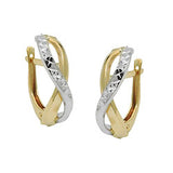 Creole 18x5mm Klappscharnier bicolor mit Weißgold diamantiert 9Kt GOLD