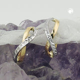 Creole 18x5mm Klappscharnier bicolor mit Weißgold diamantiert 9Kt GOLD