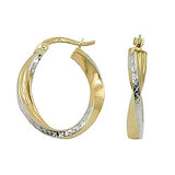Creole, bicolor diamantiert, 9Kt GOLD