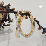 Creole, bicolor diamantiert, 9Kt GOLD