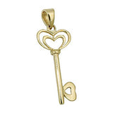 Anhänger, Herz Schlüssel, 9Kt GOLD
