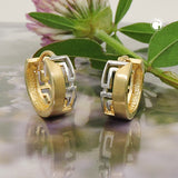 Creole 12x5mm Klappscharnier bicolor rhodiniert 9Kt GOLD