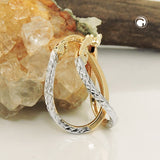 Creole 17x1mm bicolor rhodiniert diamantiert 9Kt GOLD