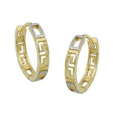 Creole 14x3mm Klappscharnier bicolor rhodiniert glänzend 9Kt GOLD