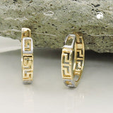 Creole 14x3mm Klappscharnier bicolor rhodiniert glänzend 9Kt GOLD