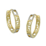 Creole 14x3mm Klappscharnier bicolor rhodiniert glänzend 9Kt GOLD