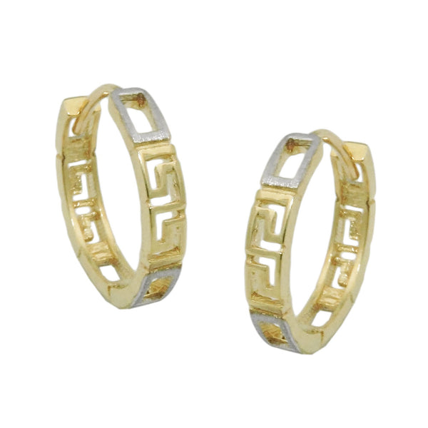 Creole 14x3mm Klappscharnier bicolor rhodiniert glänzend 9Kt GOLD