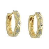 Creole 12x3mm Klappscharnier bicolor diamantiert 9Kt GOLD