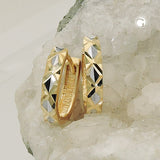 Creole 12x3mm Klappscharnier bicolor diamantiert 9Kt GOLD