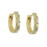 Creole 12x3mm Klappscharnier bicolor diamantiert 9Kt GOLD