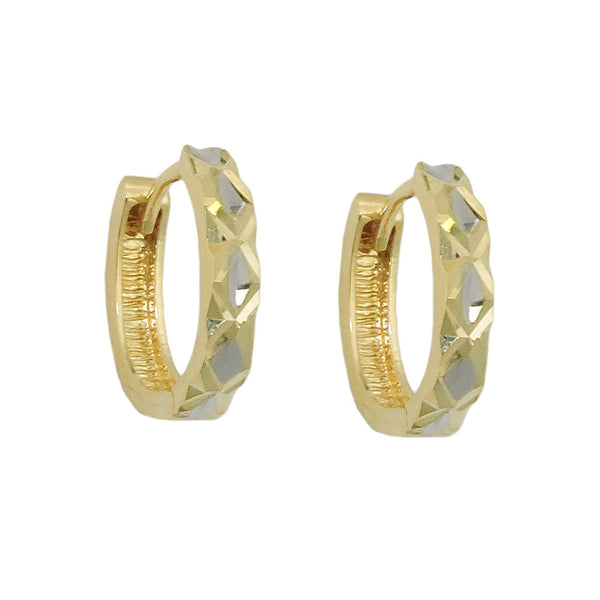 Creole 12x3mm Klappscharnier bicolor diamantiert 9Kt GOLD