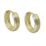 Creole 13x4mm Klappscharnier bicolor diamantiert 9Kt GOLD