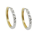 Creole 17x2mm Klappscharnier bicolor diamantiert 9Kt GOLD