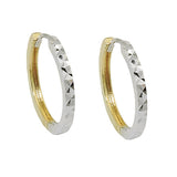 Creole 17x2mm Klappscharnier bicolor diamantiert 9Kt GOLD