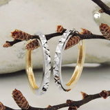 Creole 17x2mm Klappscharnier bicolor diamantiert 9Kt GOLD