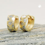 Creole 11x4mm Klappscharnier bicolor rhodiniert 9Kt GOLD