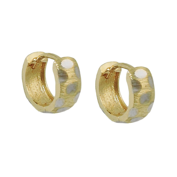 Creole 11x4mm Klappscharnier bicolor rhodiniert 9Kt GOLD