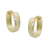Creole 13x4mm Klappscharnier bicolor diamantiert 9Kt GOLD
