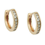 Creole 11x2mm Klappscharnier mit Zirkonias 9Kt GOLD