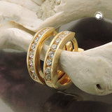 Creole 11x2mm Klappscharnier mit Zirkonias 9Kt GOLD