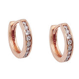 Creole 11x2mm Klappscharnier mit Zirkonias 9Kt Rotgold