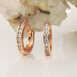 Creole 11x2mm Klappscharnier mit Zirkonias 9Kt Rotgold