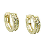 Creole 12x4mm Klappscharnier doppelreihig Zirkonias 9Kt GOLD