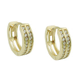 Creole 12x4mm Klappscharnier doppelreihig Zirkonias 9Kt GOLD