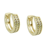Creole 12x4mm Klappscharnier doppelreihig Zirkonias 9Kt GOLD