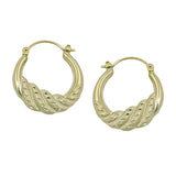 Creole 21x3mm matt glänzend diamantiert 14Kt GOLD
