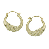 Creole 21x3mm matt glänzend diamantiert 14Kt GOLD