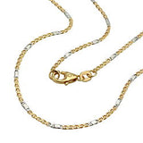 Armband 1,4mm Stegpanzer bicolor 14Kt GOLD 19cm