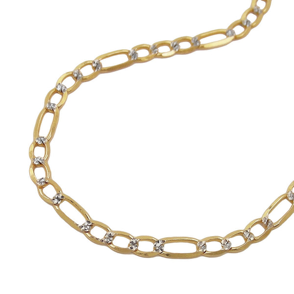 Armband 2,7mm Figaro-Panzer bicolor 14Kt GOLD 19cm