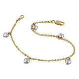 Armband, Ankerkette mit Herzen, 9Kt GOLD