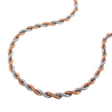 Armband 2mm Kordelkette bicolor 14Kt GOLD 19cm