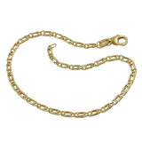 Armband 2,4mm Fantasie Tigerauge 9Kt GOLD 19cm