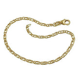 Armband 2,4mm Fantasie Tigerauge 9Kt GOLD 19cm