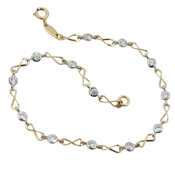 Armband, Fantasie bicolor, 9Kt GOLD