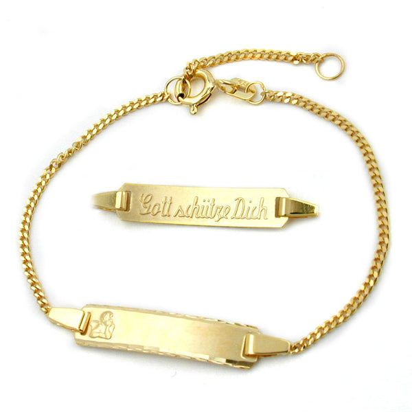 Schildarmband, diamantiert, 9Kt GOLD