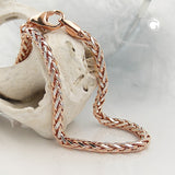 Armband 2,6mm Zopfkette bicolor 14Kt Rotgold 19cm