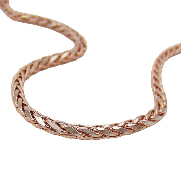Armband 2,6mm Zopfkette bicolor 14Kt Rotgold 19cm