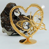 Tischdekoration 80x75mm Herz mit Schmetterling mit Glas-Steinen